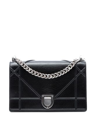 Dior 2017 Medium Grained Calfskin Diorama Flap crossbody bag - women - Calf Leather - One Size - Black