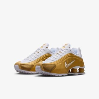 Nike Womens Shox R4 Shoe In Pearl Gold