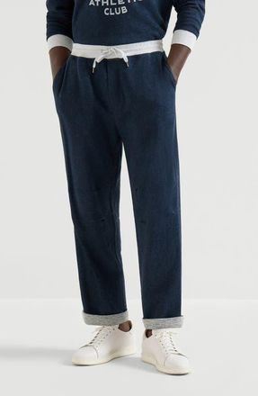 Brunello Cucinelli French terry trousers in Navy Blue at Nordstrom, Size Xxx-Large Eu