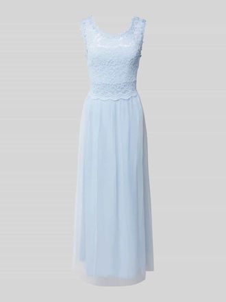 Vila Maxikleid mit Spitzenbesatz Modell LYNNEA in Hellblau, Gr&ouml;&szlig;e 36