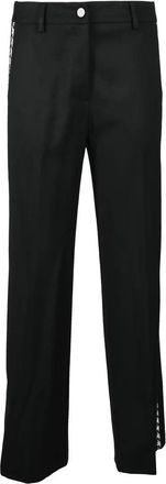 Access Fashion Black Trousers With Houndstooth Side Panels And Cropped Length