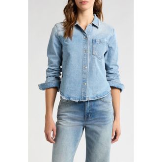 Pistola Denim Jules Fitted Denim Snap-Up Shirt in Scholar Vintage at Nordstrom Rack, Size X-Small