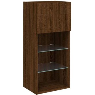 vidaXL Vidaxl - Mobile tv con Luci led Rovere Marrone 40,5x30x90 cm