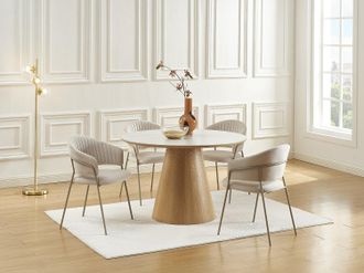 Pascal Morabito Sedia in Tessuto testurizzato e Metallo Beige - Lotto di 2 - MADOLIA di Pascal Morabito