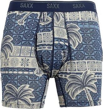 Saxx Underwear Quest Quick-dry Mesh Boxer Brief Fly Mens Underwear Palm Geo/Stone : 2XL, Elastane/Mesh/Nylon