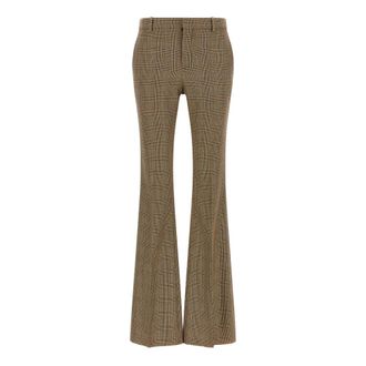 Saint Laurent Dames, Broeken, Bruin, Maat: 2XS Wol