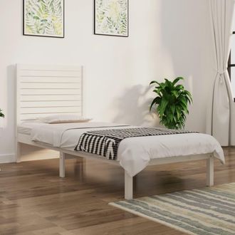vidaXL Estructura De Cama Individual Madera Maciza Blanco 90x190 Cm Vidaxl