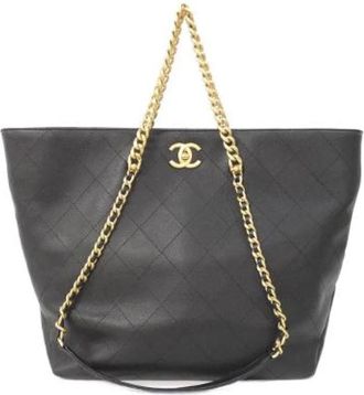 Chanel Pre-owned Caviar Skin Shoulder Bag - Dames - Vintage Shopper - Zwart - ONE Size - Leer - Vintage