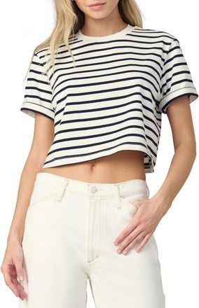 Joe's The Boxy Crop T-Shirt in Milk/Navy Stripe at Nordstrom, Size X-Large