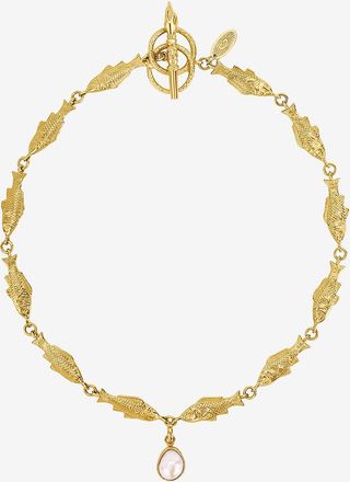 Grainne Morton Goldener Choker mit abnehmbarer Perle Fish