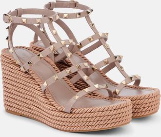 Valentino Garavani Sandali espadrillas Rockstud in pelle