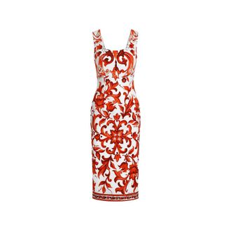 Dolce & Gabbana Majolica-print Charmeuse Dress