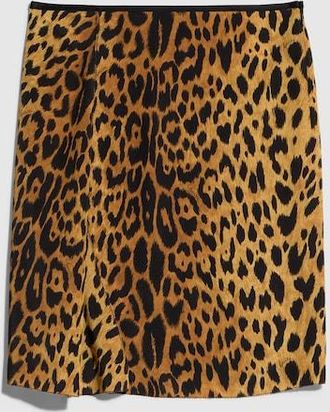 Gucci Printed Silk Cr&ecirc;pe De Chine Skirt, Brown