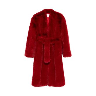 Frankie Shop Belted Coats, female, Red, Size: XS Padded Belted Coat