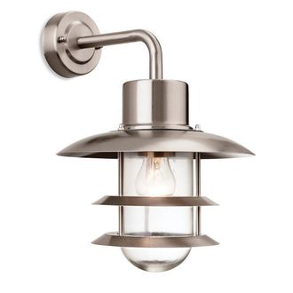 Netlighting Austin 1 Light Outdoor Wall Light Stainless Steel IP44 E27 in Grey