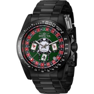 Invicta Speedway Roulette Casino Chronograph GMT Quartz Green Dial Mens Watch 44645