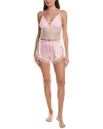 SUGAR 2Pc Lace Bralette & Satin Short Set