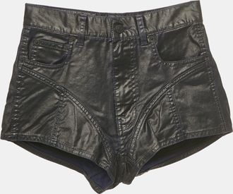 MUGLER Navy Blue Nylon Shorts