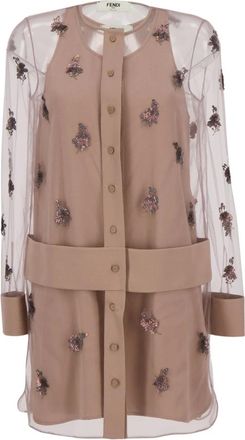 Fendi Dames, Jurken, Roze, Maat: XS