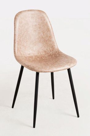 Regalos Miguel Regalos Miguel - Packs Sillas Comedor - Pack 4 Sillas Black Teok Polipiel - Beige Vintage Teok