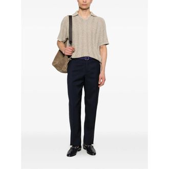 Fendi Virgin Wool Tailored Trousers - Blue