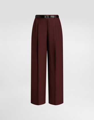 Dolce & Gabbana Tailored Linen Canvas Trousers - Woman Multi-colored 36