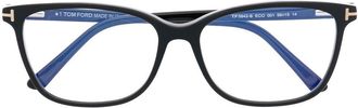 Tom Ford Eyewear square-frame logo-plaque glasses - women - Acetate - 54 - Black