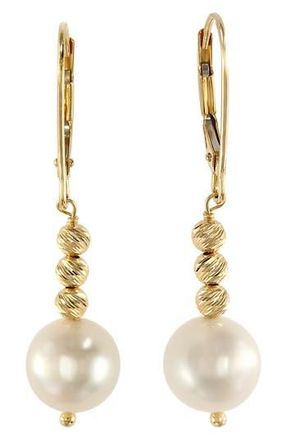 Effy 14K Yellow Gold Freshwater Pearl Drop Earrings in White at Nordstrom Rack