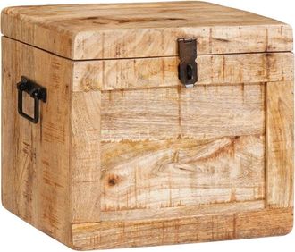 vidaXL Storage Box with Storage with Lock Solid mango wood Vidaxl