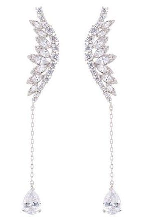 Eye Candy Los Angeles Mystical Cubic Zirconia Drop Earrings in Silver at Nordstrom Rack