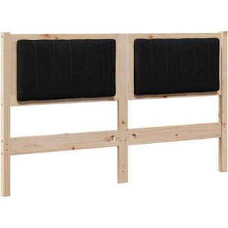 vidaXL Cabecero Tapizado Marr&oacute;n 135 Cm Madera De Pino Macizo Vidaxl