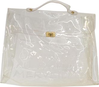 Herm&egrave;s Kelly Handbag Vinyl Clear Plastic Handbag (Pre-Owned)