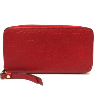 Louis Vuitton Cerise Red Color Monogram Empreinte Long Wallet (Bi-Fold) (Pre-Owned)