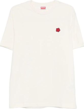 Kenzo Ecru Crew Neck Logo T-Shirt