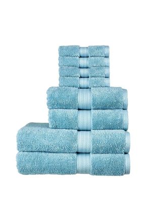 Christy Renaissance Luxury 675GSM Egyptian Cotton 8 Piece Towel Bale in Mid Blue