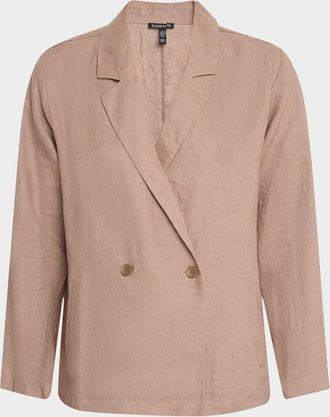Eileen Fisher Double-Breasted Organic Linen Blazer