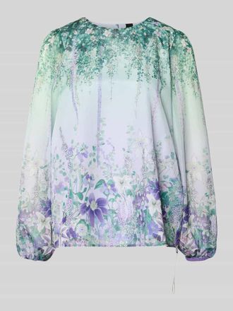 Marc Cain Regular Fit Bluse mit Rundhalsausschnitt in Gruen, Gr&ouml;&szlig;e 34