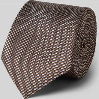 Monti Krawatte mit Label-Detail in Mittelbraun, Gr&ouml;&szlig;e 7CM