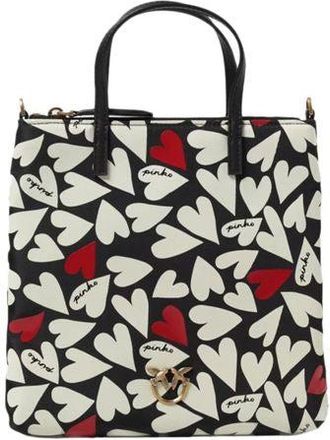 Pinko Womens Shopper Bag Black-Red-White Polyester Polyurethane Shopper-bags