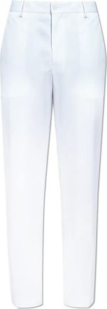 Dolce & Gabbana Katoenen broek met geborduurd logo - Heren - Slim Fit Broeken - Wit - S - Katoen - Broeken