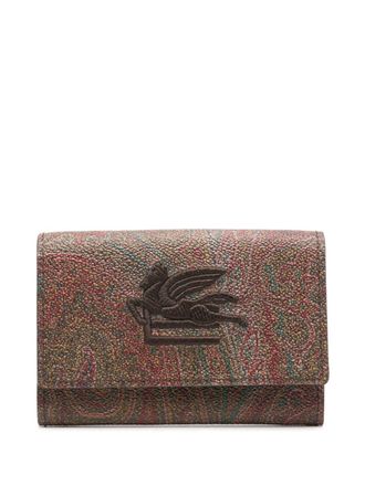 Etro Pegaso-motif paisley wallet - men - Calf Leather - One Size - Brown