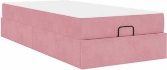 vidaXL Estructura De Cama Con Colch&oacute;n Rosa 90 X 200 Cm Terciopelo Vidaxl