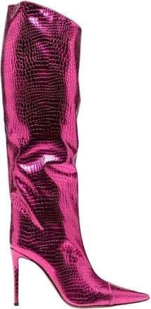 Generic Womens Patent Leather High Heel Boots Print Knee Popular Party Boots