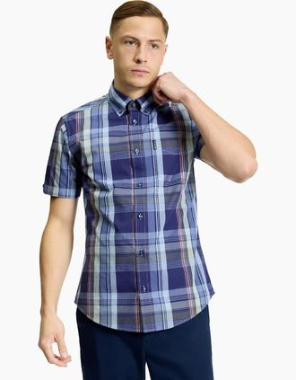 Ben Sherman Mens Ben Sherman Mens Block Check Short Sleeve Shirt - Size: 40/Regular