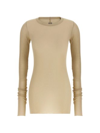 Rick Owens Rib Ls Fitted Ribbed Top