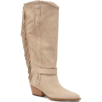 Free People Faith Fringe Western Boot in Sunstone Sand Suede at Nordstrom, Size 7.5
