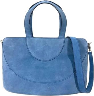 Bulgari Pre-owned Handbags, female, Blue, Size: ONE SIZE Pre-owned Suede shoulder-bags