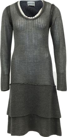 Alberta Ferretti Philosophy di Alberta Ferretti Chain Detail Midi Dress in Grey Wool