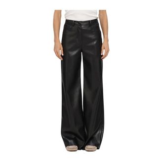 Marc Cain Warri Wide Broeken - Dames - Broeken - Zwart - Maat: S Leer