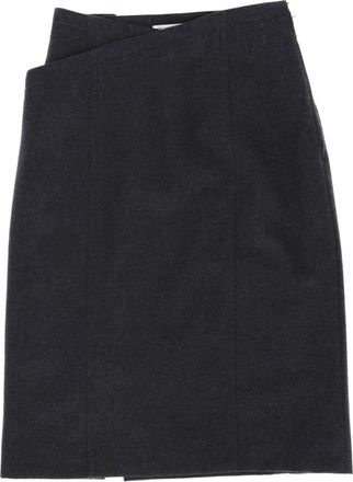 Gianfranco Ferre 1980s wool midi skirt - women - Wool/Rayon - 44 - Grey